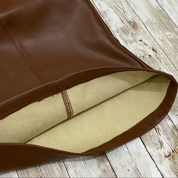 ANTHROPOLOGIE Avec Les Filles Davina Brown Faux Leather Culottes Wide Leg Size S - Picture 9 of 15